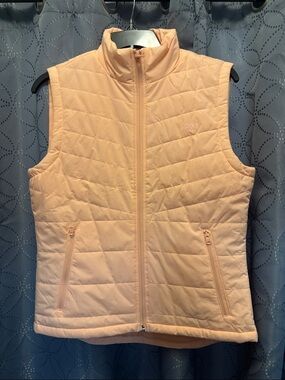 DKNY Peach Quilted Sleeveless Puffer Vest